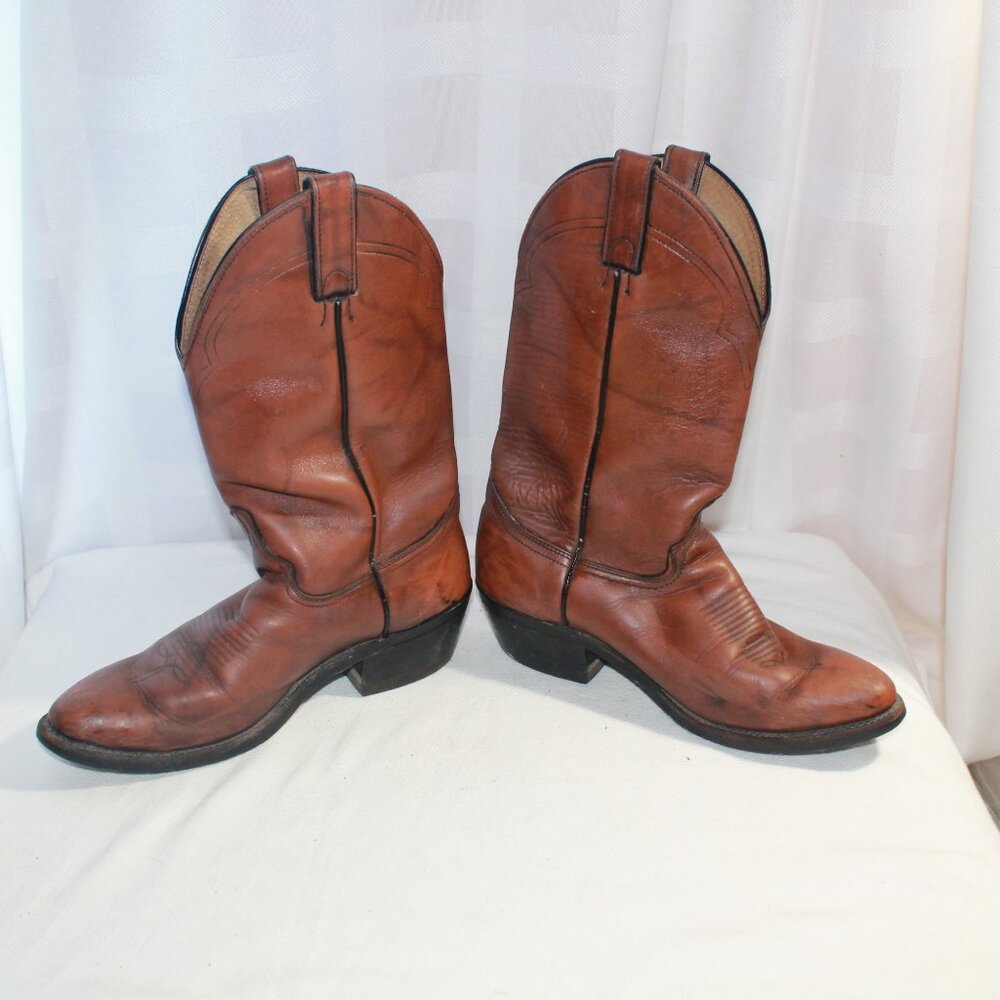 Abilene Boot Co. Brown Leather Cowgirl Boots, 7.5B - Picture 5 of 13
